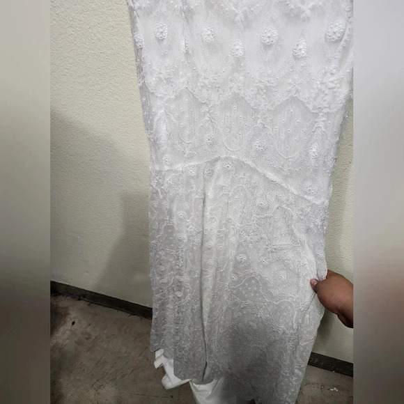 Lulus Eternity of Romance White Embroidered Mermaid Maxi Dress Bridal Party Boho - Picture 9 of 12